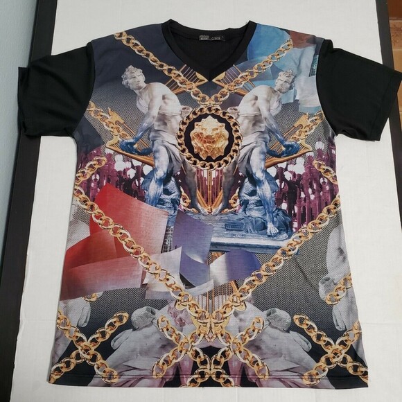 Crank T-shirt Made in USA King Tut Time V-Neck Creation of Adam Sz L Set of 2 - Picture 7 of 12